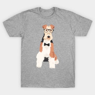 Hipster Cool Fox Terrier Wire Dog T-Shirt for Dog Lovers T-Shirt